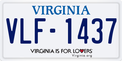 VA license plate VLF1437