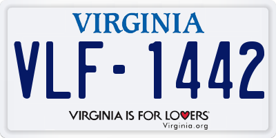 VA license plate VLF1442
