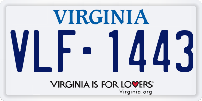 VA license plate VLF1443