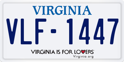 VA license plate VLF1447