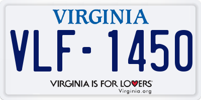 VA license plate VLF1450