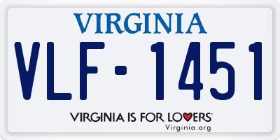 VA license plate VLF1451
