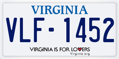 VA license plate VLF1452