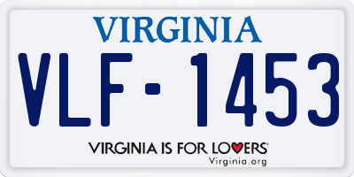 VA license plate VLF1453