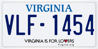 VA license plate VLF1454