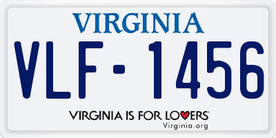 VA license plate VLF1456