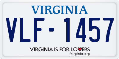 VA license plate VLF1457