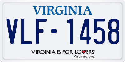 VA license plate VLF1458