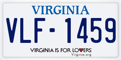 VA license plate VLF1459