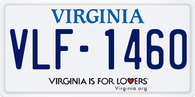 VA license plate VLF1460