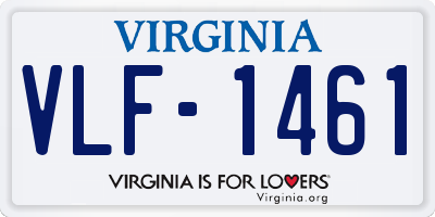 VA license plate VLF1461