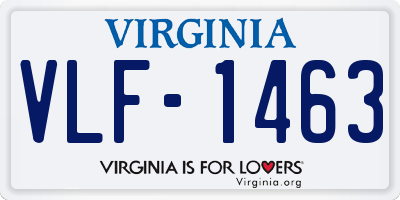 VA license plate VLF1463