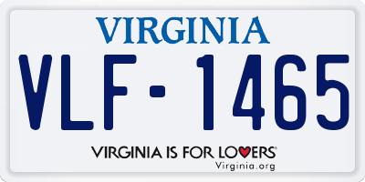 VA license plate VLF1465