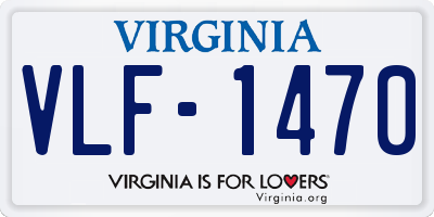 VA license plate VLF1470