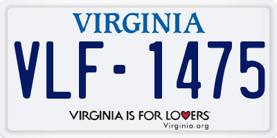 VA license plate VLF1475