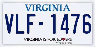 VA license plate VLF1476