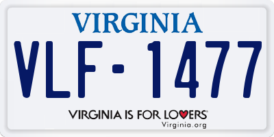 VA license plate VLF1477