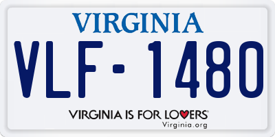 VA license plate VLF1480