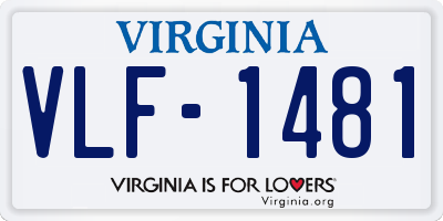 VA license plate VLF1481