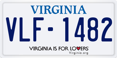 VA license plate VLF1482