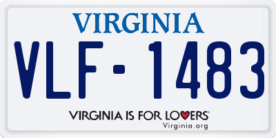 VA license plate VLF1483