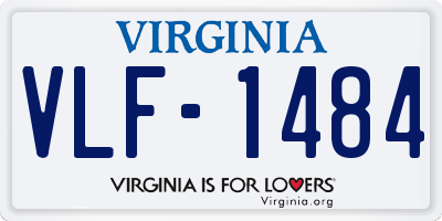 VA license plate VLF1484