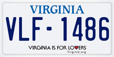 VA license plate VLF1486