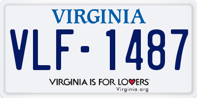 VA license plate VLF1487