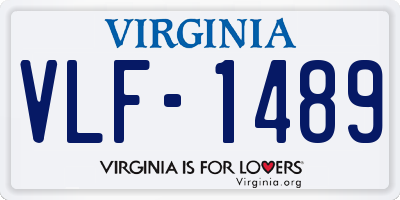 VA license plate VLF1489