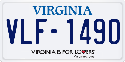 VA license plate VLF1490