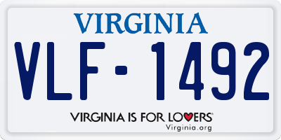 VA license plate VLF1492