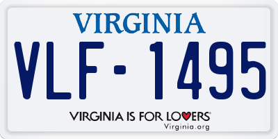 VA license plate VLF1495