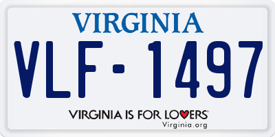 VA license plate VLF1497