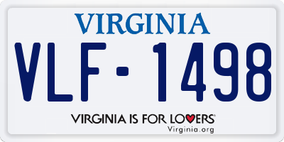 VA license plate VLF1498
