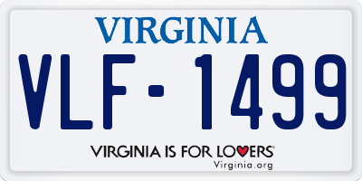 VA license plate VLF1499