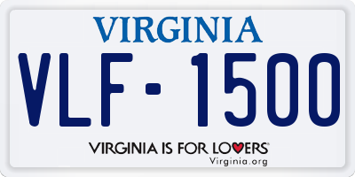 VA license plate VLF1500