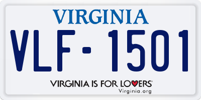 VA license plate VLF1501
