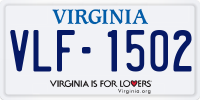 VA license plate VLF1502