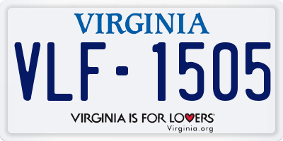 VA license plate VLF1505