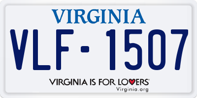 VA license plate VLF1507