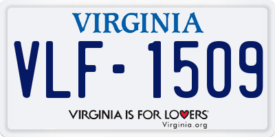 VA license plate VLF1509