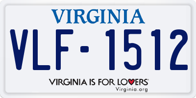 VA license plate VLF1512