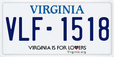 VA license plate VLF1518