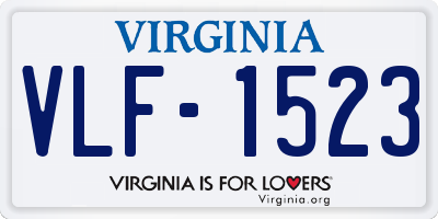 VA license plate VLF1523