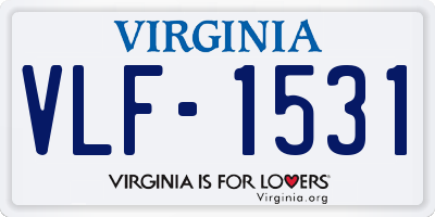 VA license plate VLF1531