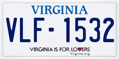 VA license plate VLF1532
