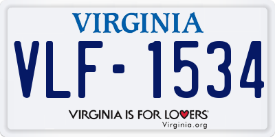 VA license plate VLF1534