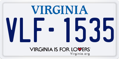 VA license plate VLF1535