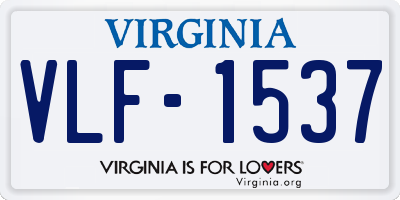 VA license plate VLF1537