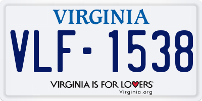 VA license plate VLF1538